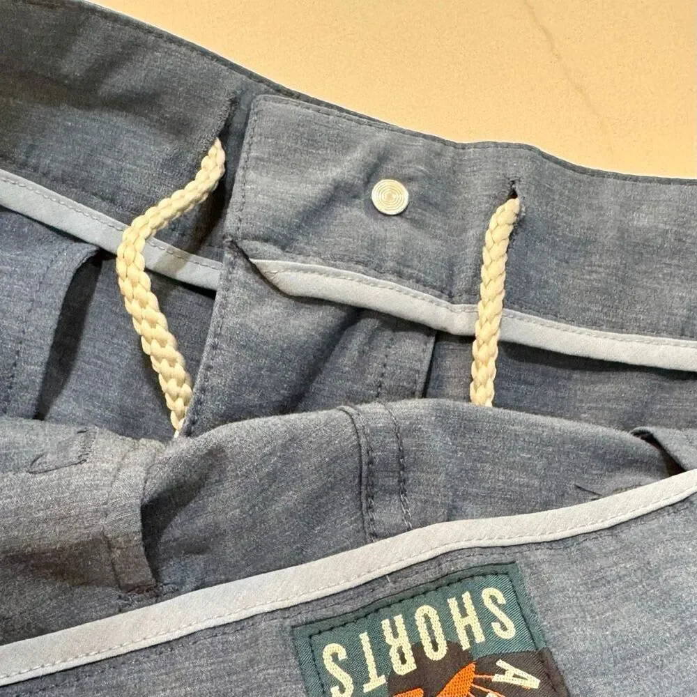 Faherty All Day Shorts. Heather Blue. Size 33.
